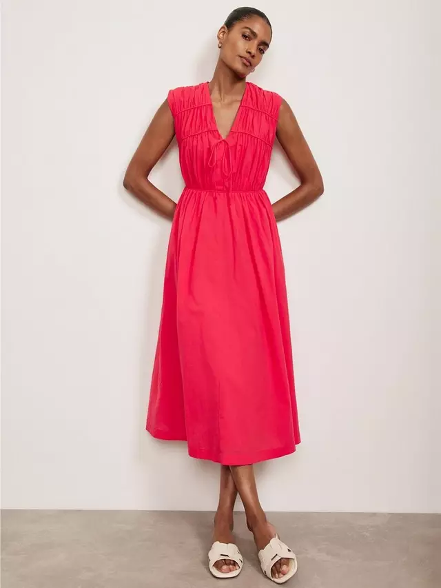 

Платье Mint Velvet Tie Neck Midi, красный