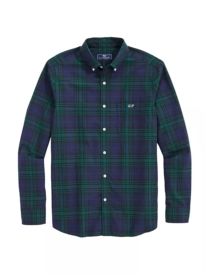

Клетчатая рубашка из твила Vineyard Vines, цвет plaid green