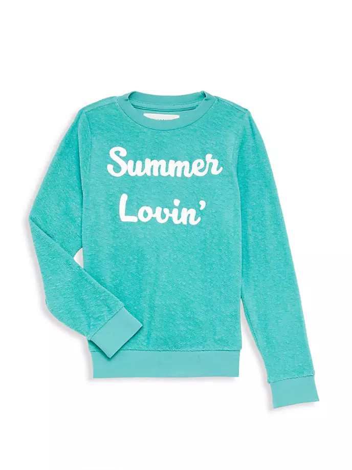 футболка sol s размер 5xl синий Толстовка с круглым вырезом Little Kid's Summer Lovin' Sol Angeles, синий