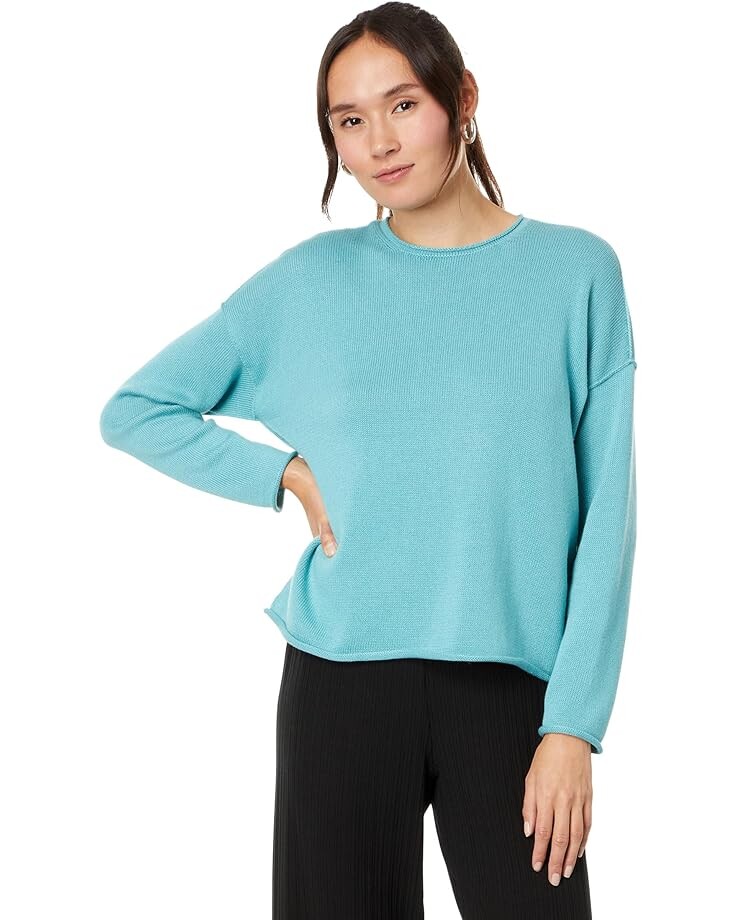 

Свитер Eileen Fisher Crew Neck Boxy Pullover, цвет Glacier