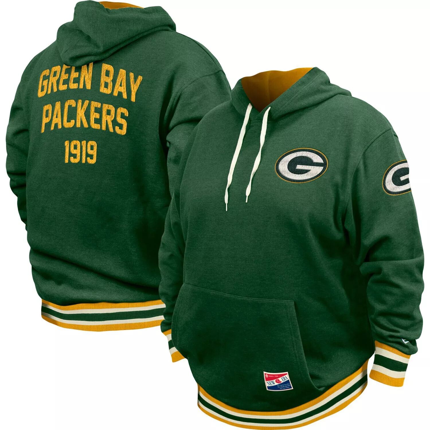 

Мужской зеленый пуловер с капюшоном Green Bay Packers Big & Tall НФЛ New Era