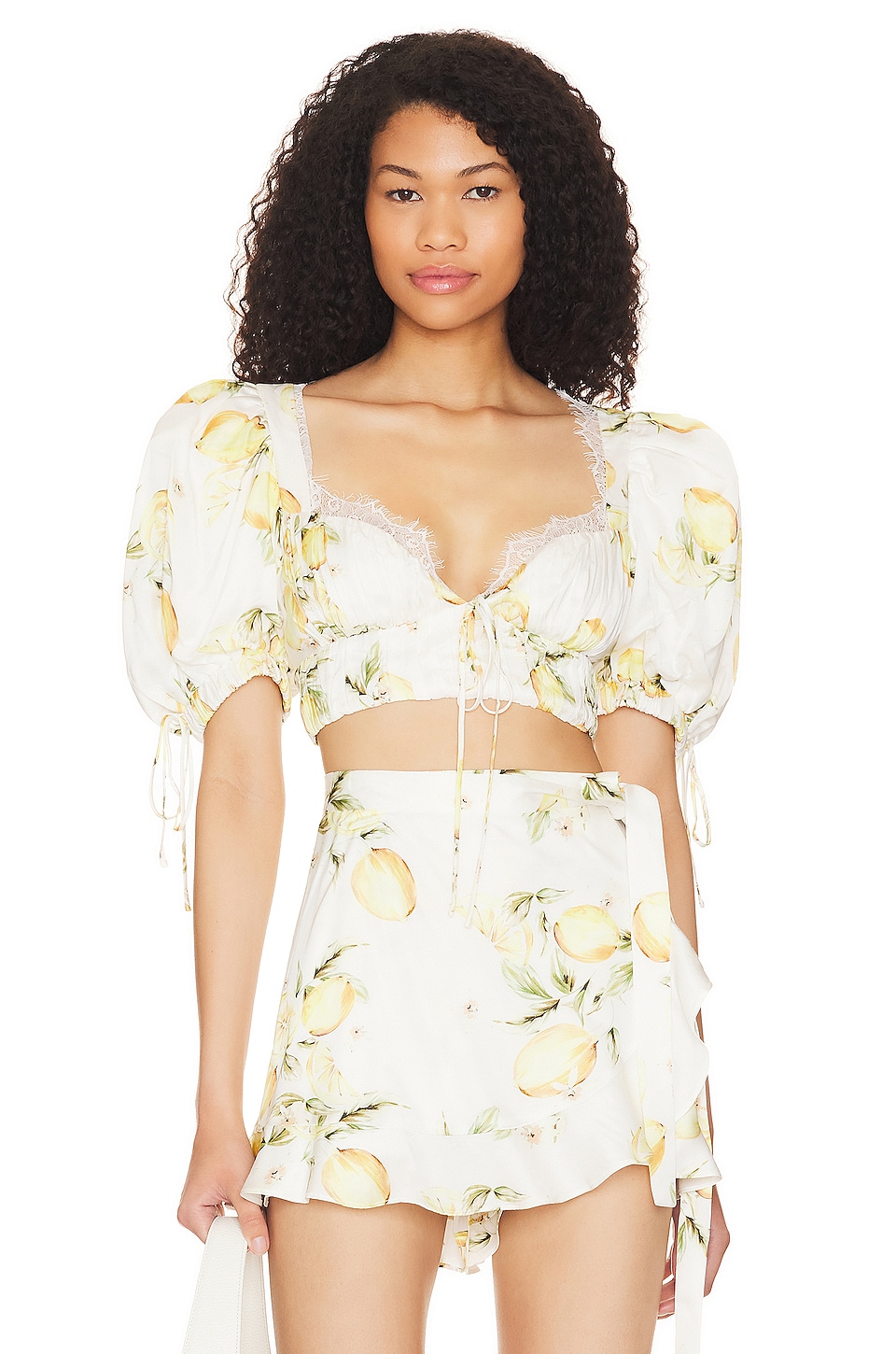 

Топ For Love & Lemons Alana Crop, желтый