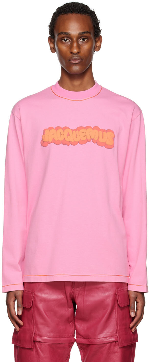 

Розовая футболка с длинным рукавом Le Papier 'Le T-Shirt Pate À Modeler' Jacquemus