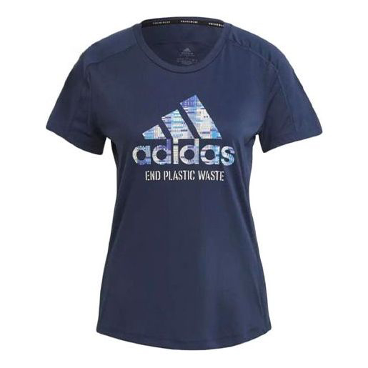 Футболка Adidas Pfo Gpx Tee W Contrasting Colors Logo Printing Sports Short Sleeve Navy Blue T-Shirt, Синий