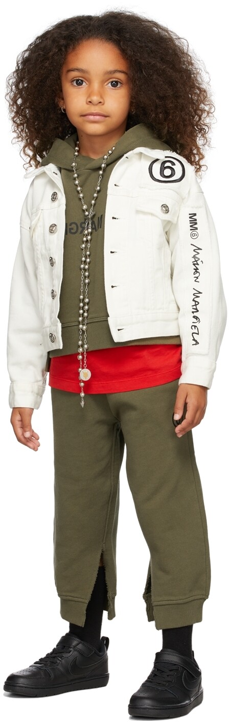 

Детские брюки цвета хаки с разрезом MM6 Maison Margiela