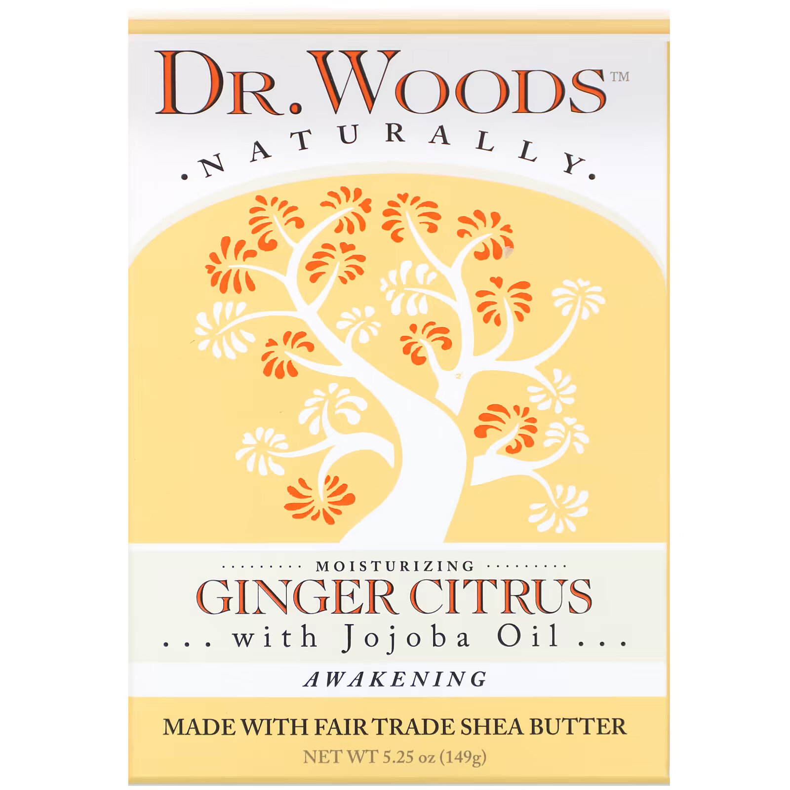 Dr. Woods, брусковое мыло, имбирь и цитрус, 149 г (5,25 унции) dr woods английское мыло с ароматом розы эффект осветления кожи 149 г 5 25 унции