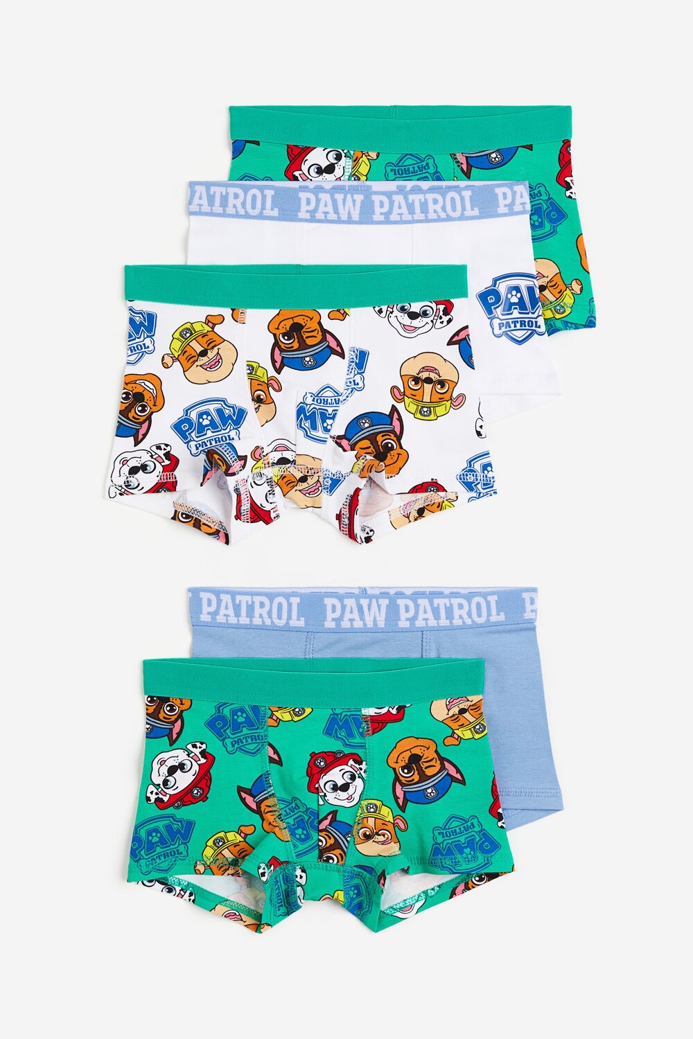 

Комплект трусов H&M Kids Boxer Paw Patrol, 5 предметов, зеленый