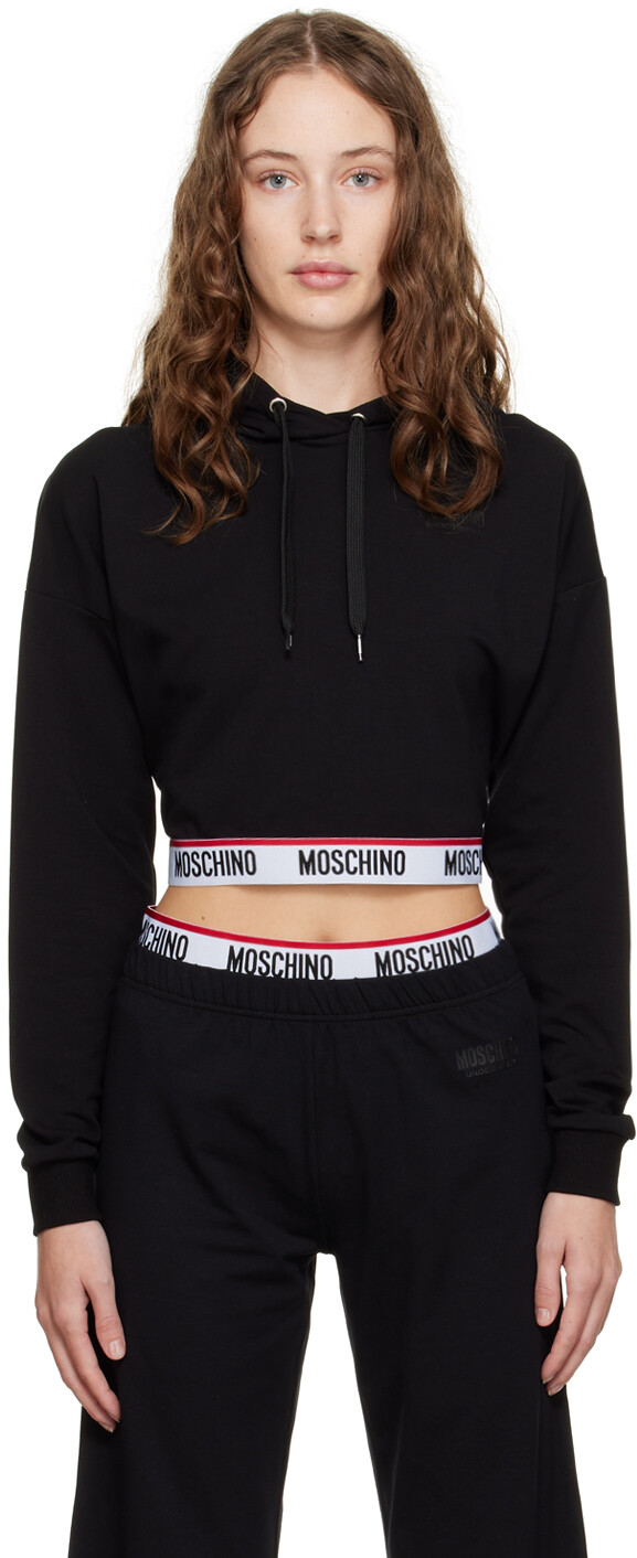

Черная толстовка с капюшоном Moschino