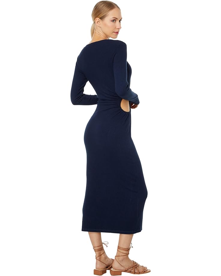 Платье SUNDRY Long Sleeve Side Cutout Dress, темно-синий