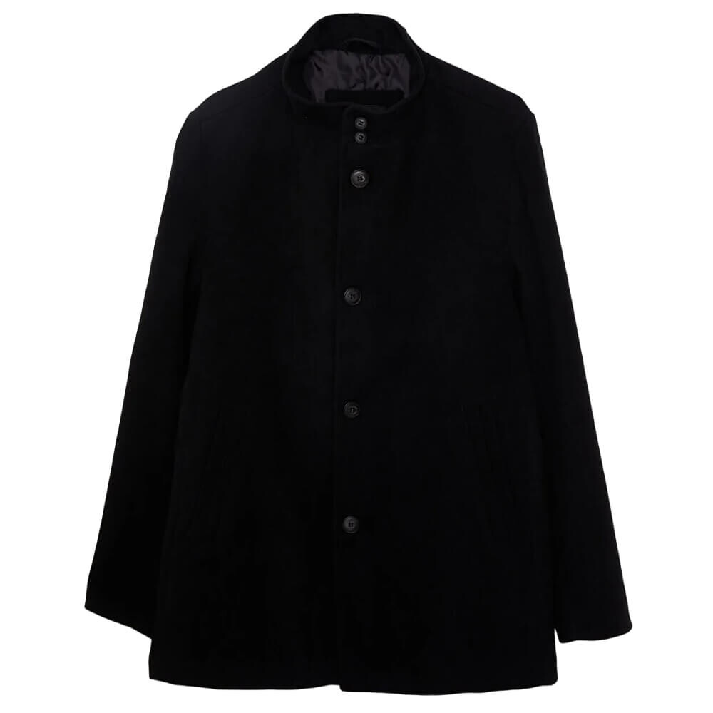 

Пальто LC Waikiki Classic Standard Pattern Stand Up Collar, черный