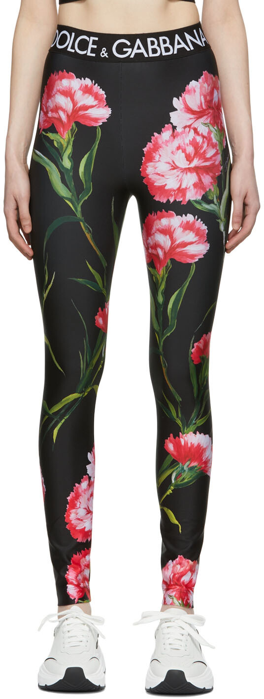 

Черные нейлоновые спортивные леггинсы Dolce & Gabbana, Черный