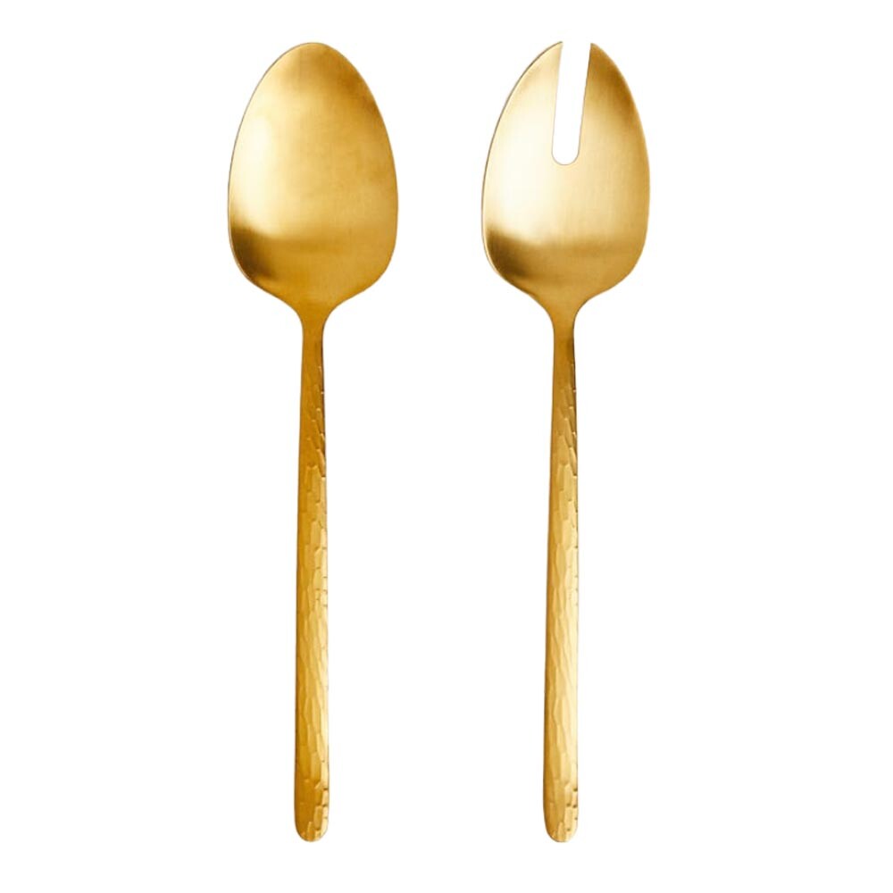 

Набор сервировочных приборов Zara Home Hammered Handle, 2 предмета, золотистый