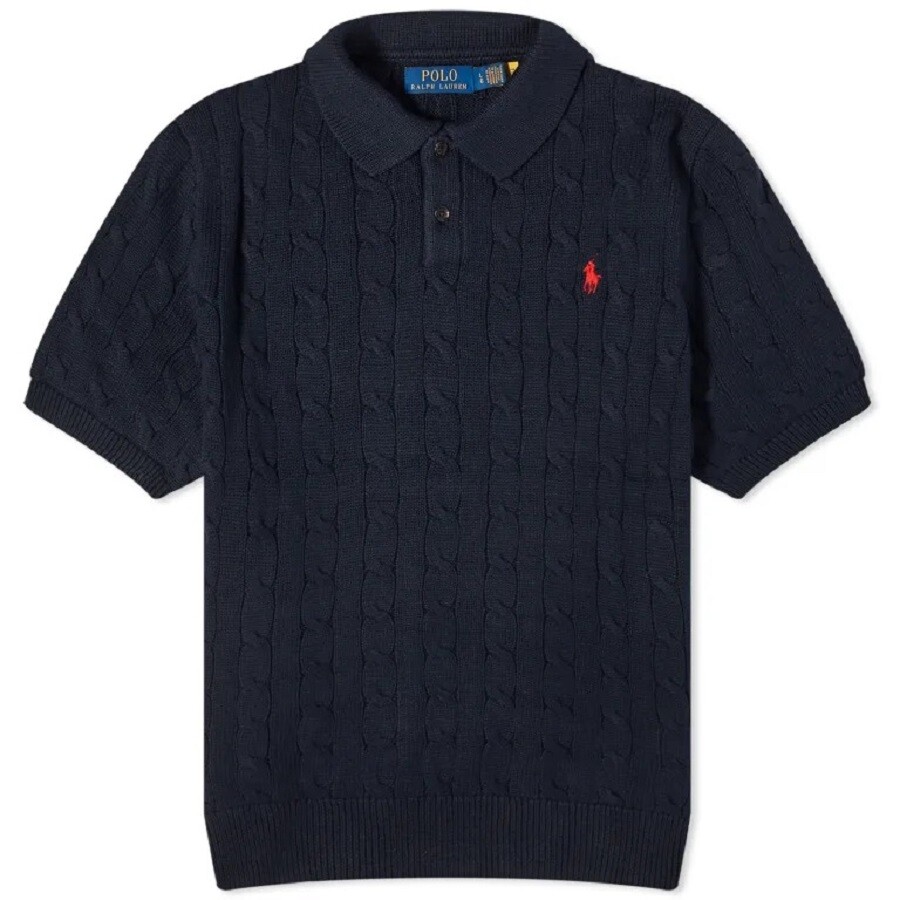 

Футболка-поло Polo Ralph Lauren Cotton Cable, темно-синий