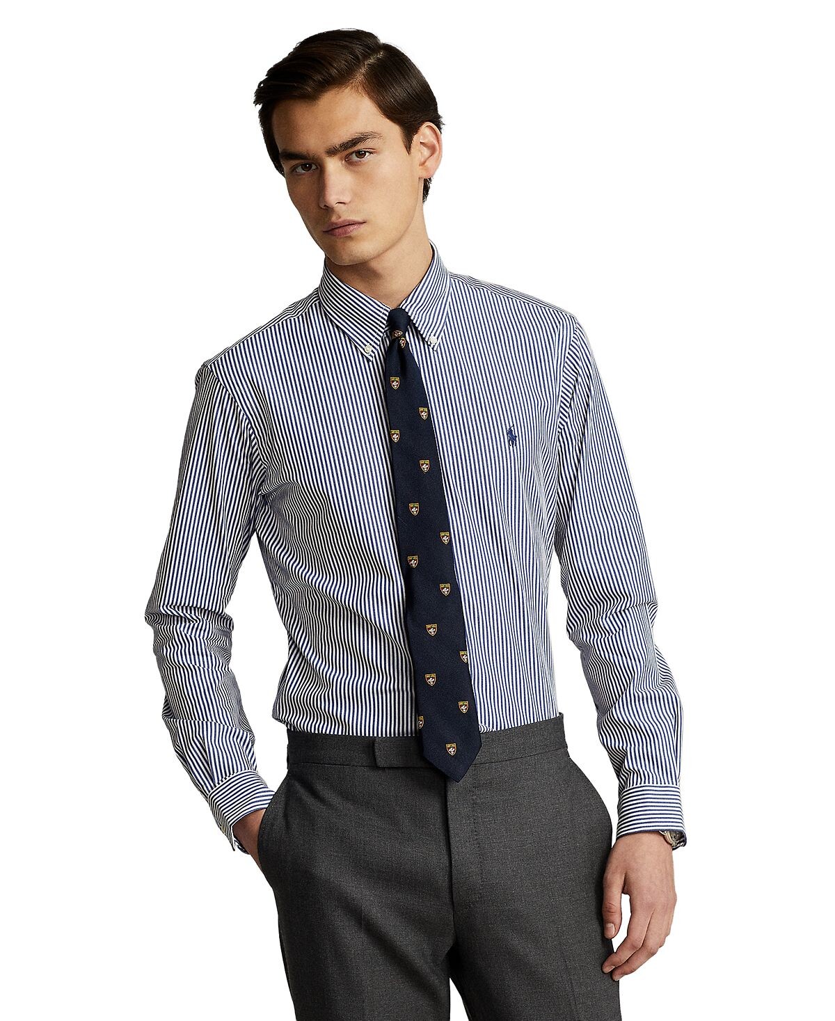 

Мужская рубашка slim fit в полоску из эластичного поплина Polo Ralph Lauren, мульти