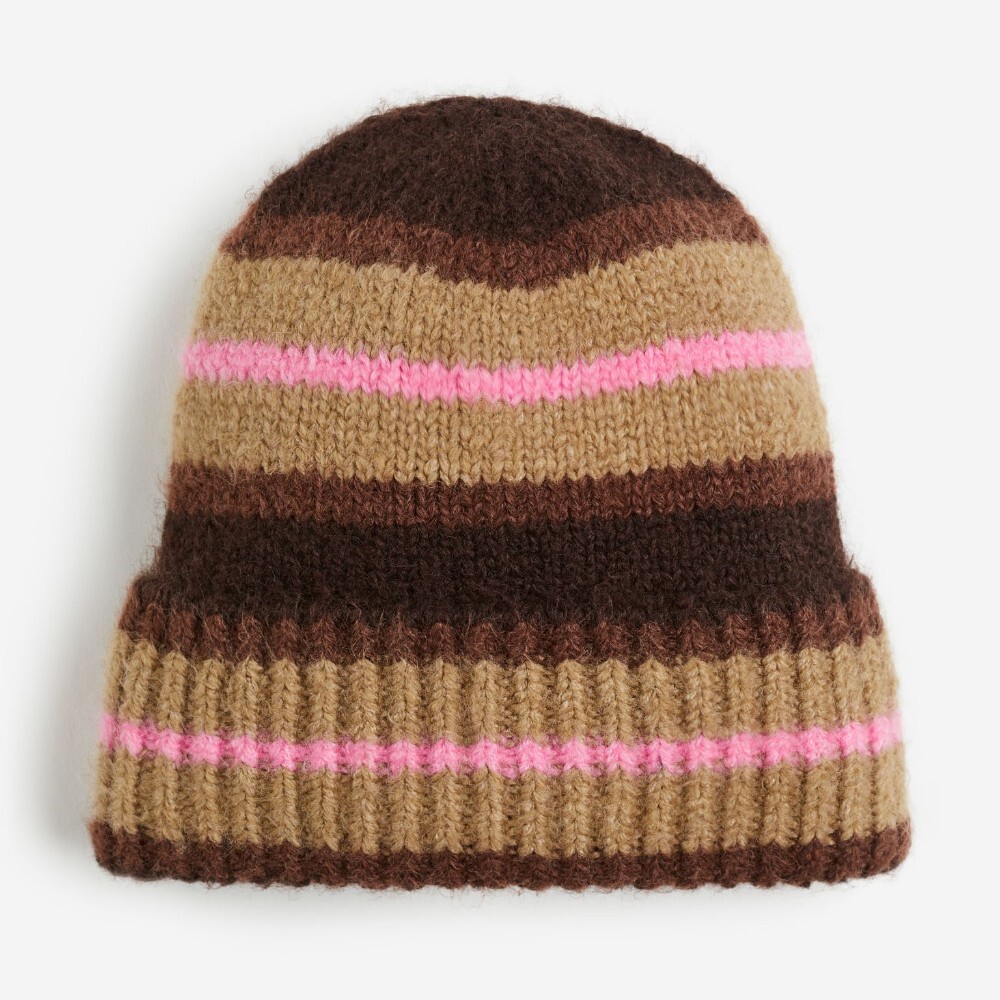

Шапка H&M Knit, бежевый/розовый