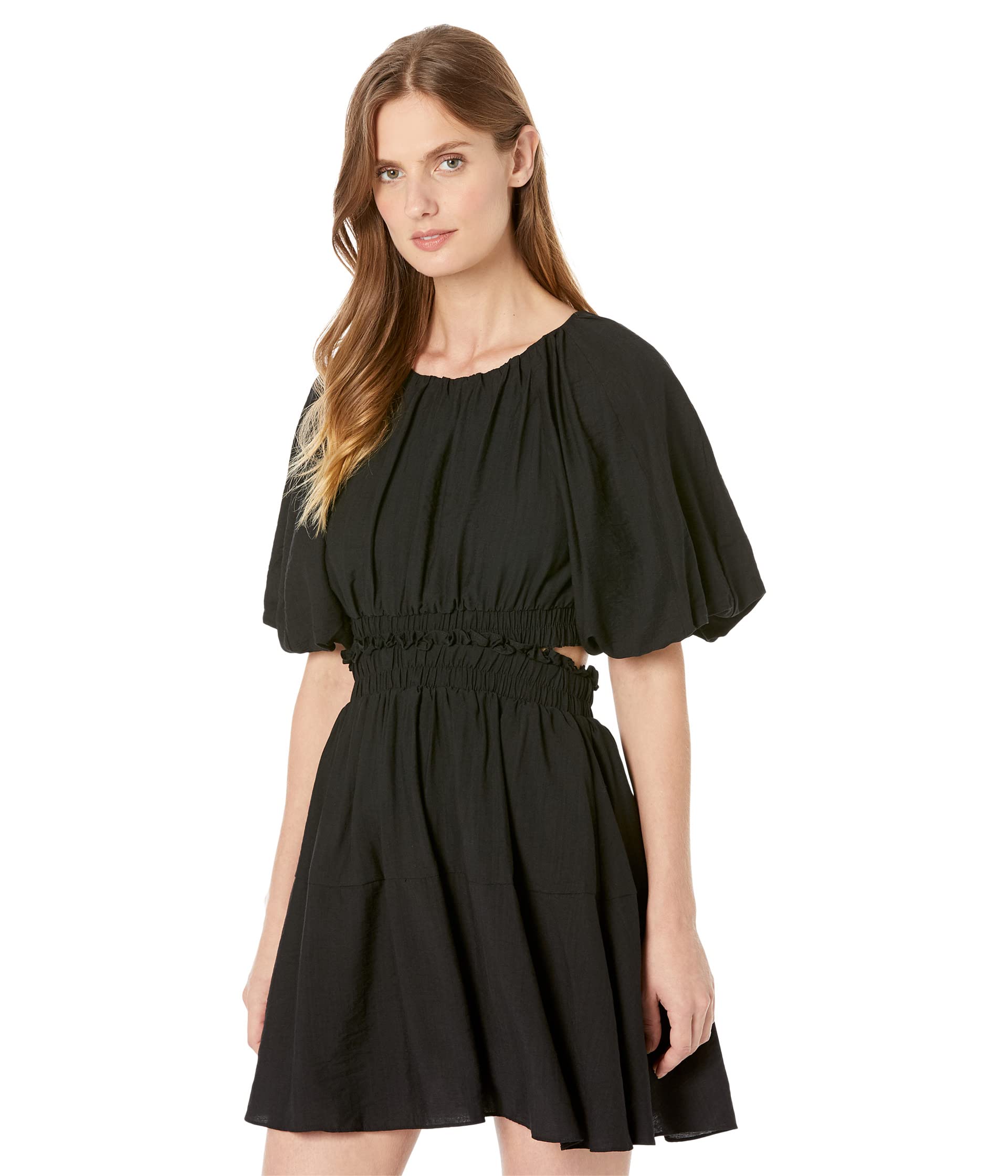 Платье MOON RIVER, Bubble Sleeve Back Cutout Mini Dress платье moon river puff sleeve back cutout midi dress