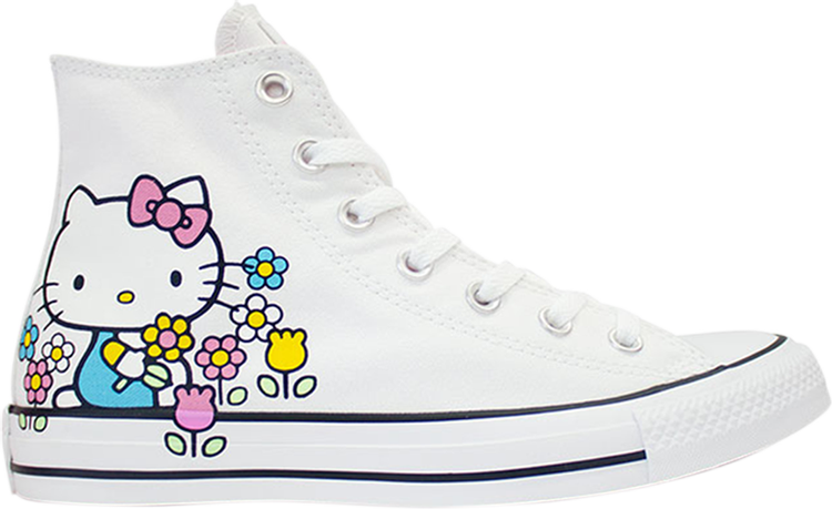 Кроссовки Converse Hello Kitty x Chuck Taylor All Star High Flowers, белый