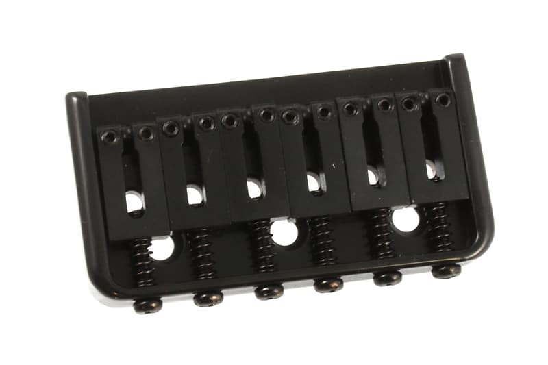 цена Гитарный бридж без тремоло, расстояние между струнами 2-1/8, стальные седла - ЧЕРНЫЙ Allparts SB-5107-003