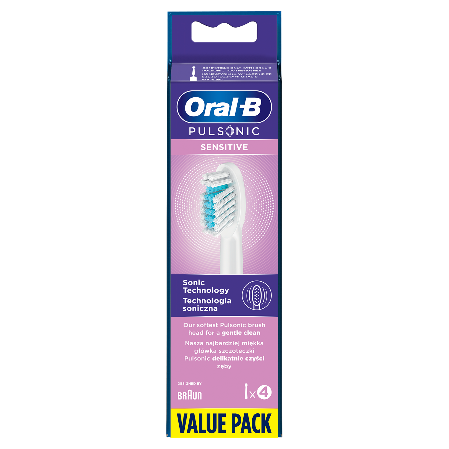 Oral-B Pulsonic Sensitiv насадки-кисти, 4 шт/1 упаковка - фото