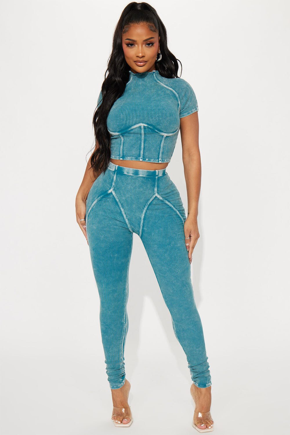 

Леггинсы Fashion Nova GD3422SS, бирюзовый