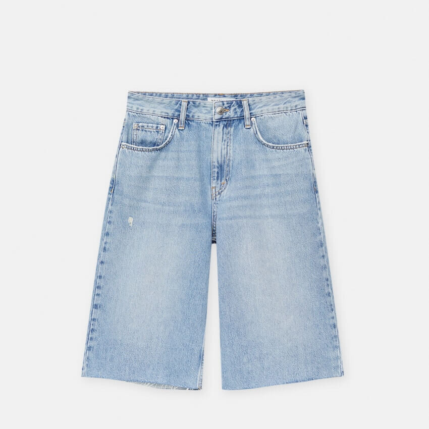 

Шорты Pull&Bear Denim Skater Bermuda, голубой