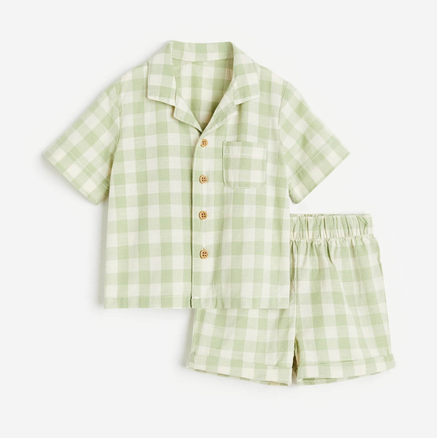 

Комплект детской одежды рубашка и шорты H&M Patterned, светло-зеленый