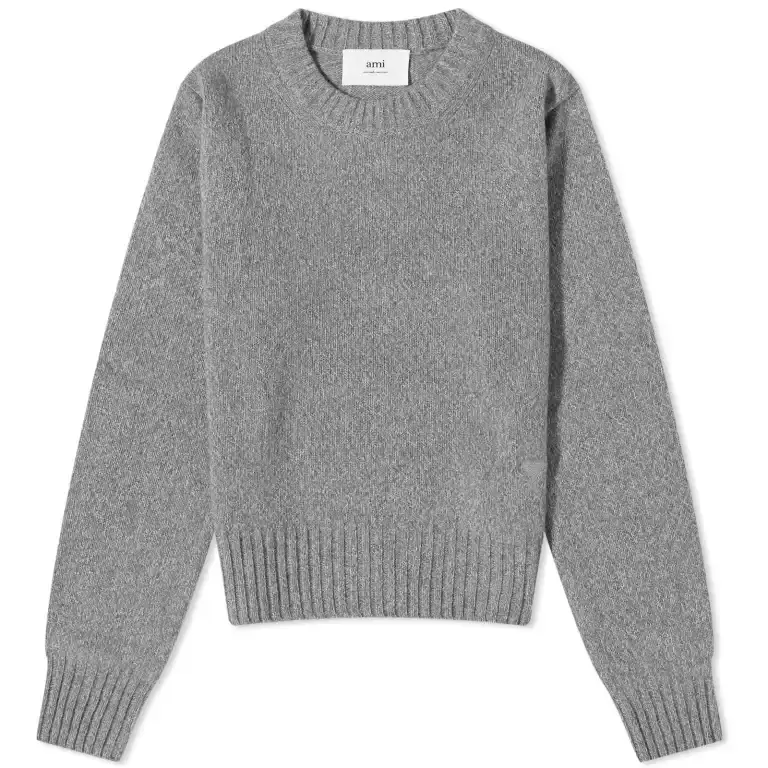 

Свитер AMI Cashmere Tonal Adc Knit, серый