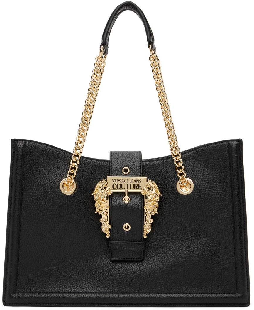 

Черная большая сумка из искусственной кожи Versace Jeans Couture