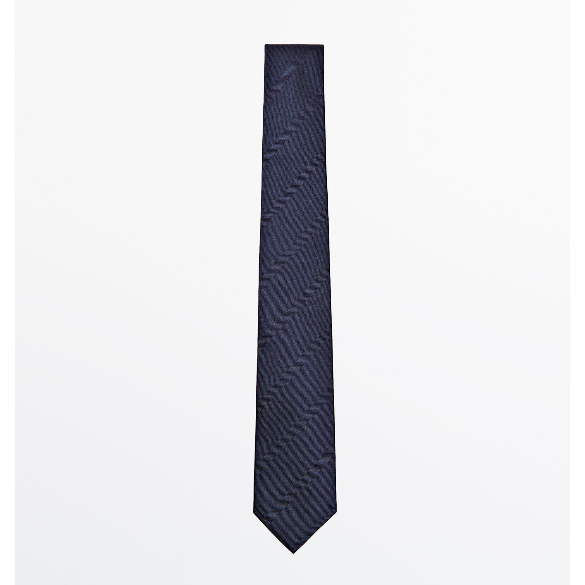цена Галстук Massimo Dutti Cotton And Silk Twill, темно-синий