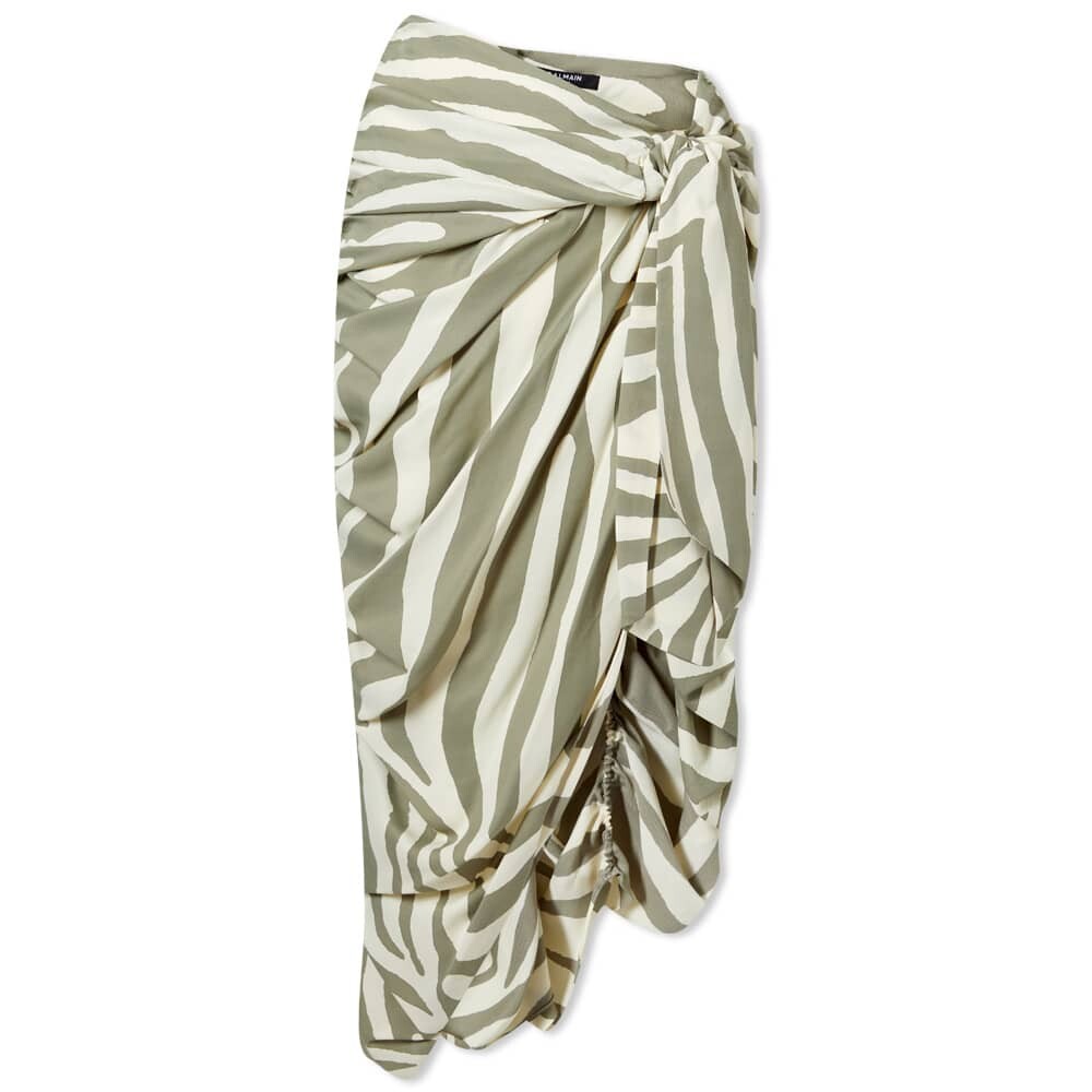 

Юбка Balmain Zebra Printed Knotted Pareo Skirt