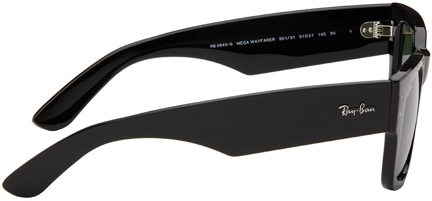 

Черные полированные солнцезащитные очки Mega Wayfarer Ray-Ban