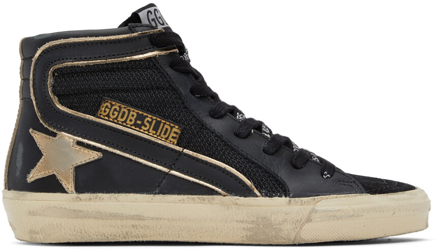 

SSENSE Эксклюзивные черно-золотые шлепанцы Golden Goose