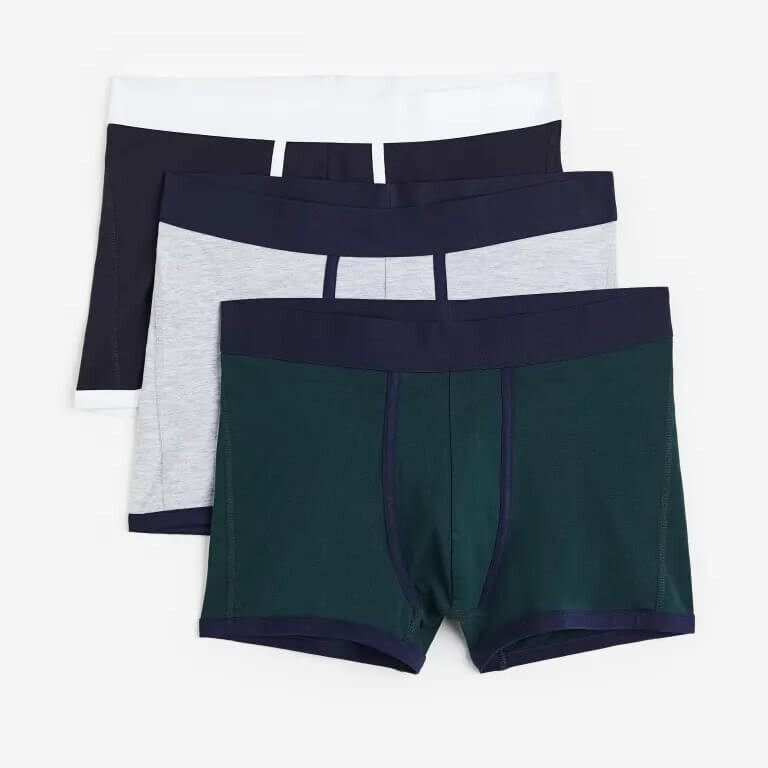 

Набор боксеров H&M Xtra Life, 3 предмета, зеленый/серый/синий