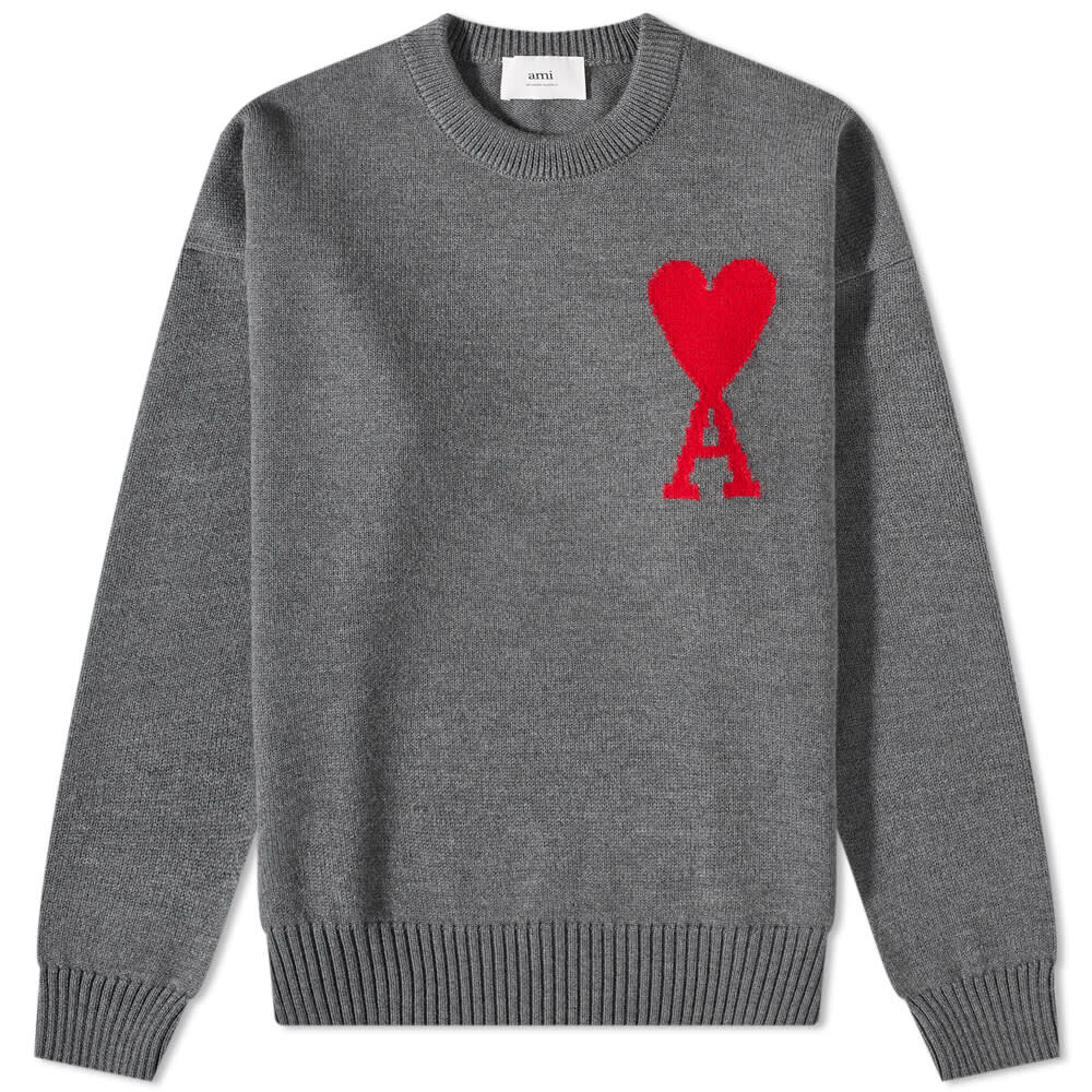 

Джемпер AMI Large A Heart Crew Knit, Серый