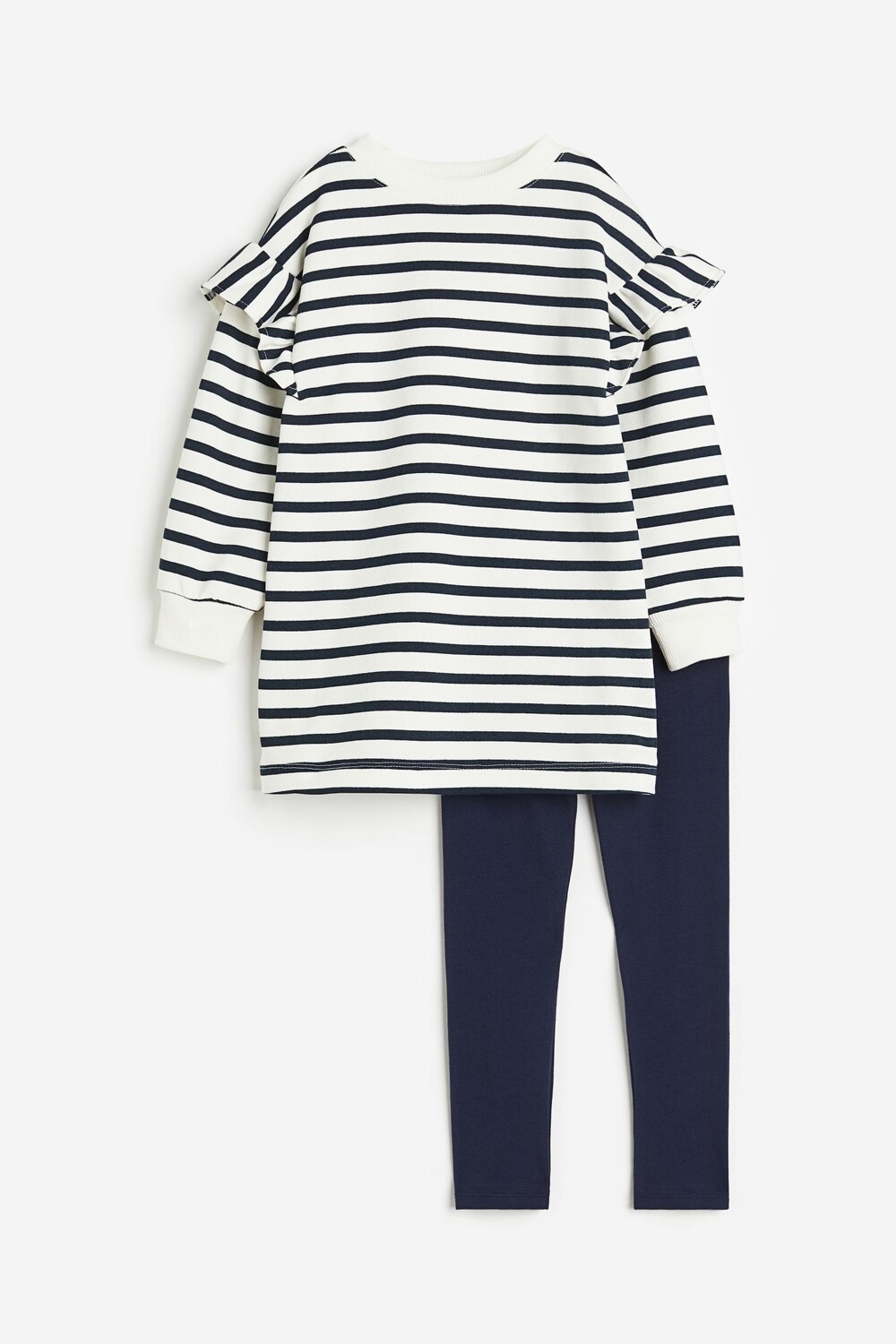 

Комплект толстовка и леггинсы H&M Kids Striped, 2 предмета, темно-синий