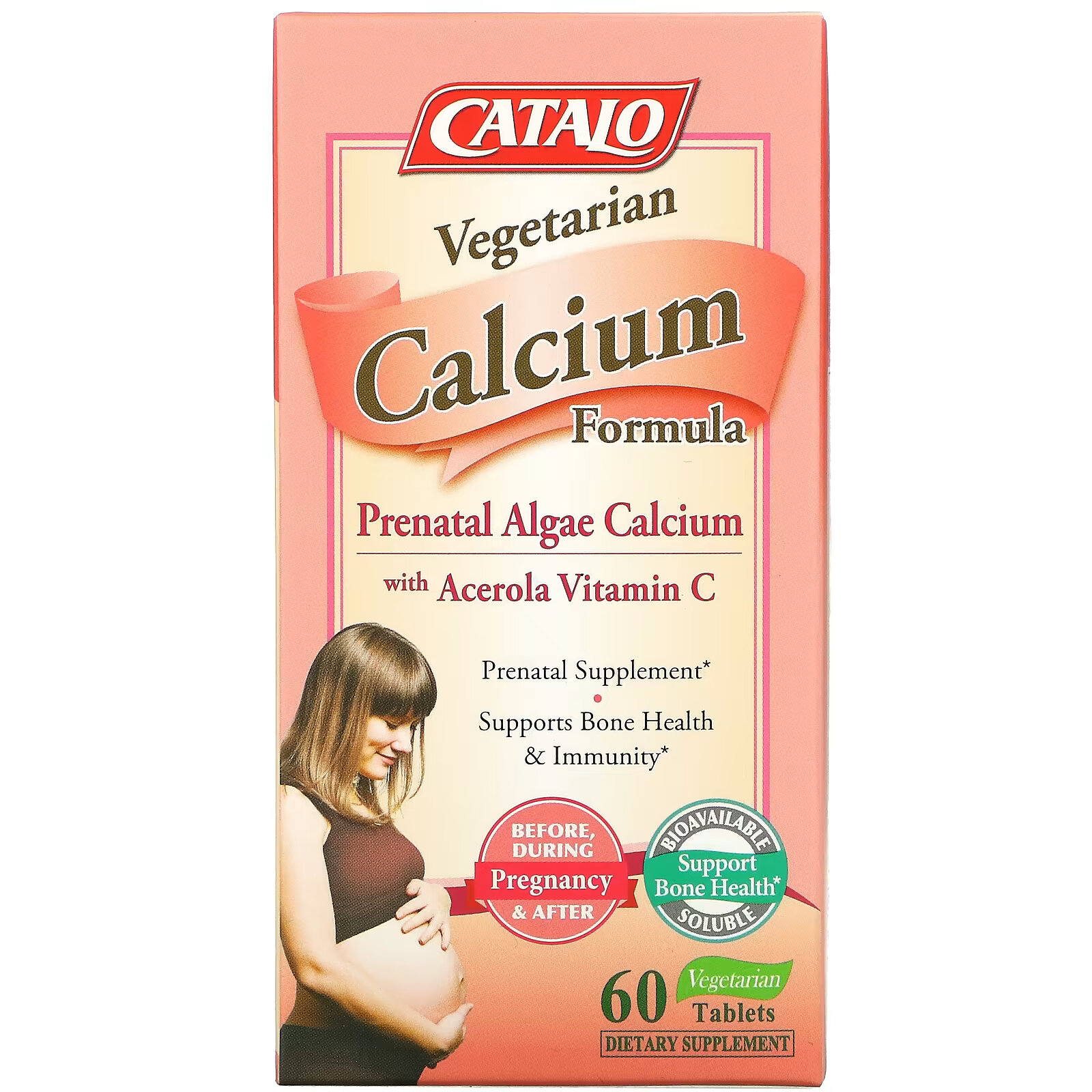Catalo Naturals, вегетарианская формула с кальцием, кальций из пренатальных водорослей, 60 вегетарианских таблеток дгк из водорослей для беременности catalo naturals 60 мягких таблеток