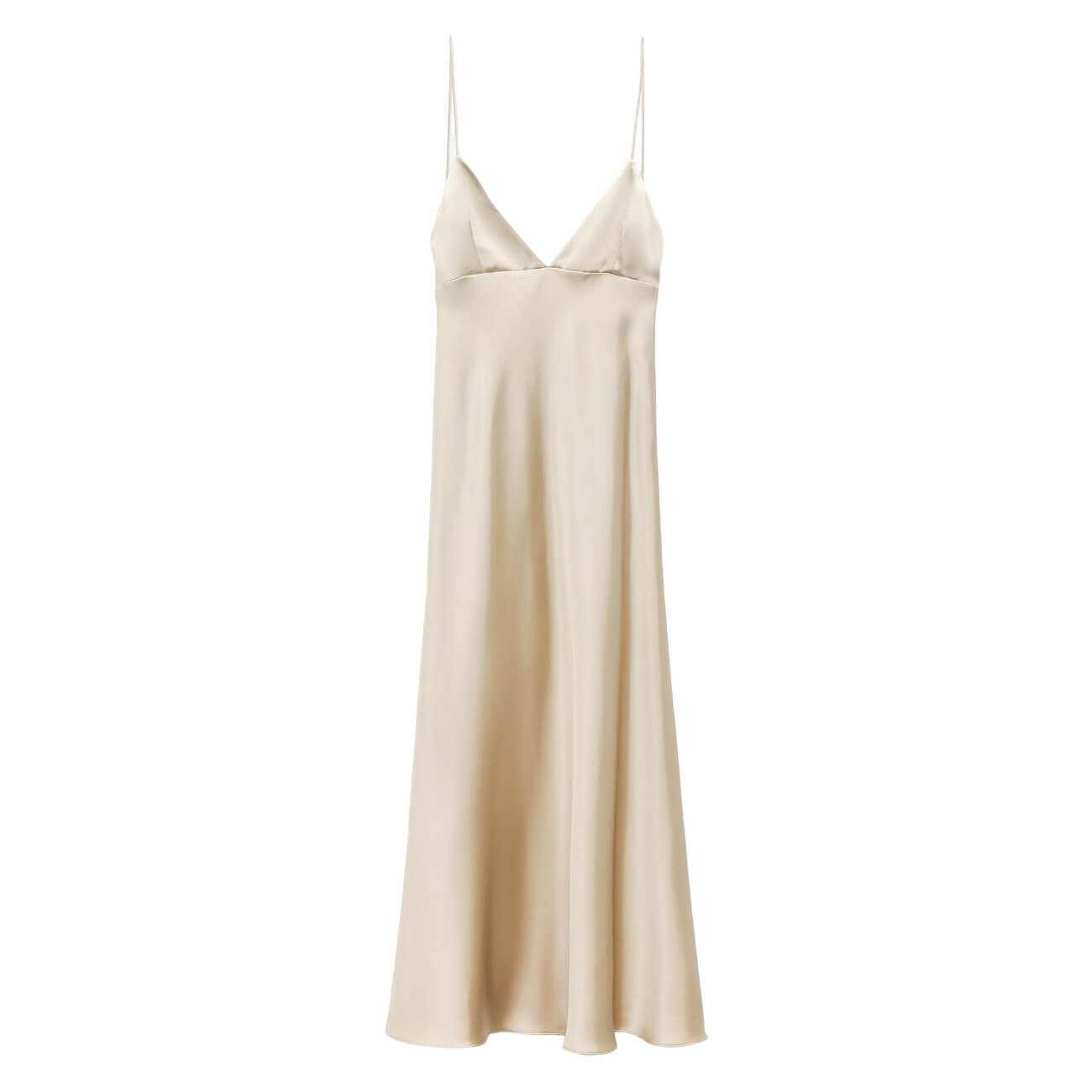 

Платье Zara Satin Slip, серовато-бежевый