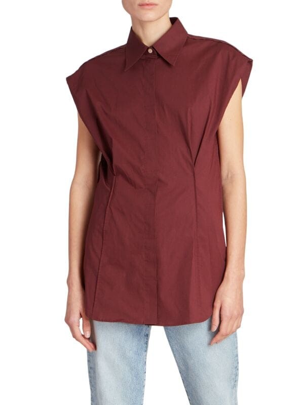 

Поплиновая рубашка sanja без рукавов Acne Studios Aubergine