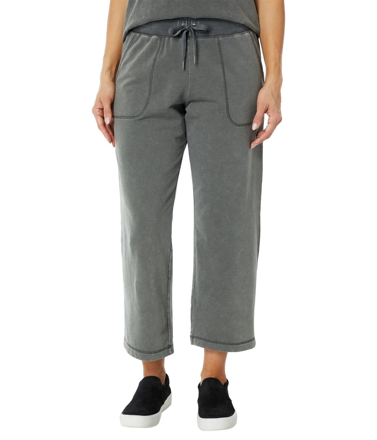 

Брюки Splendid, Georgie Mineral Wash Baby French Terry Wide Leg Pants, Серый