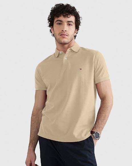 

Футболка-поло Tommy Hilfiger Regular Fit, бежевый