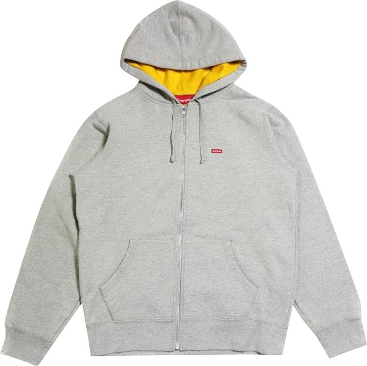 

Толстовка Supreme Contrast Zip Up Hooded Sweatshirt 'Heather Grey', серый