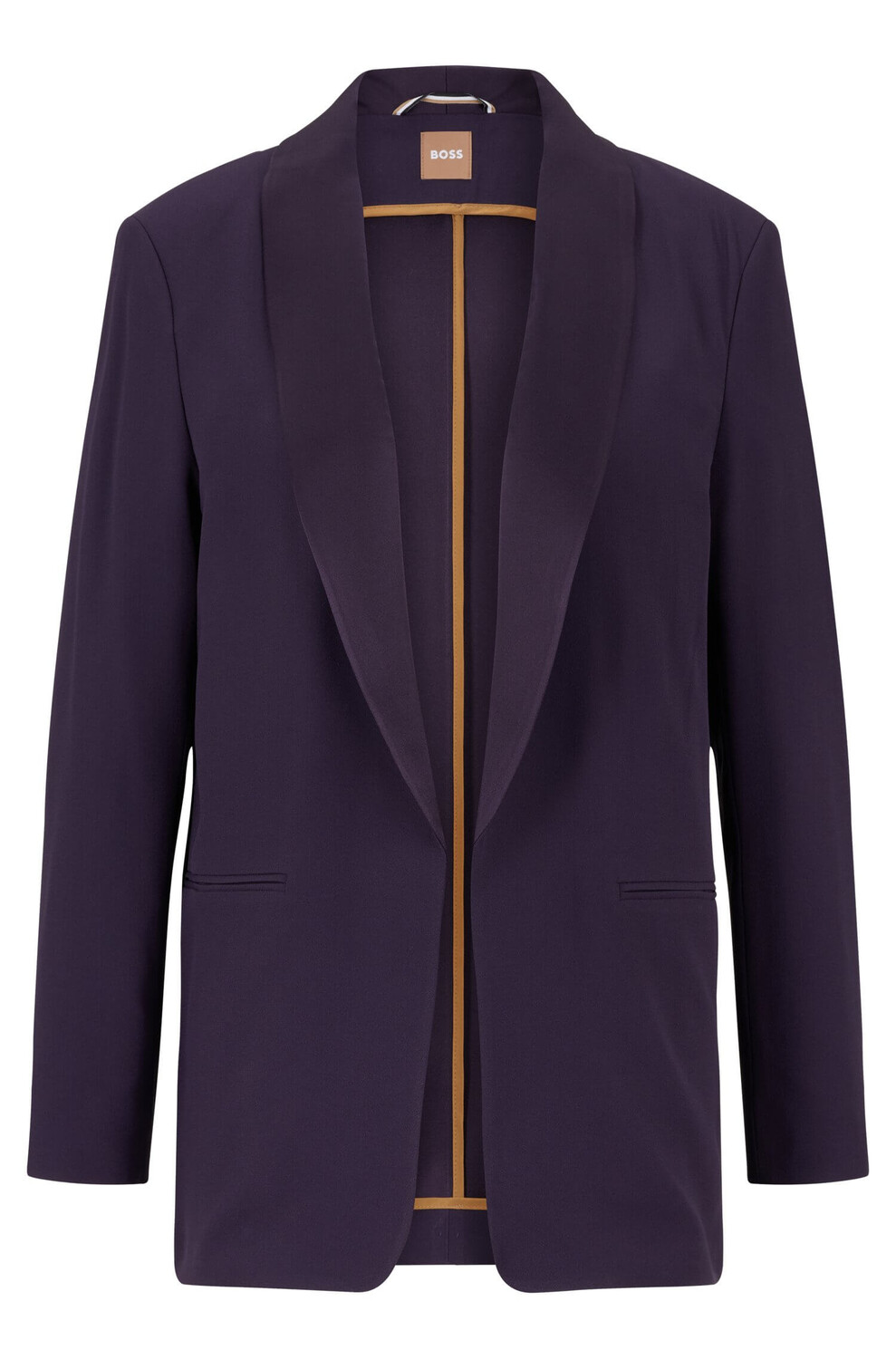 

Пиджак Boss Crinkle Crepe With Shawl Lapels, темно-фиолетовый