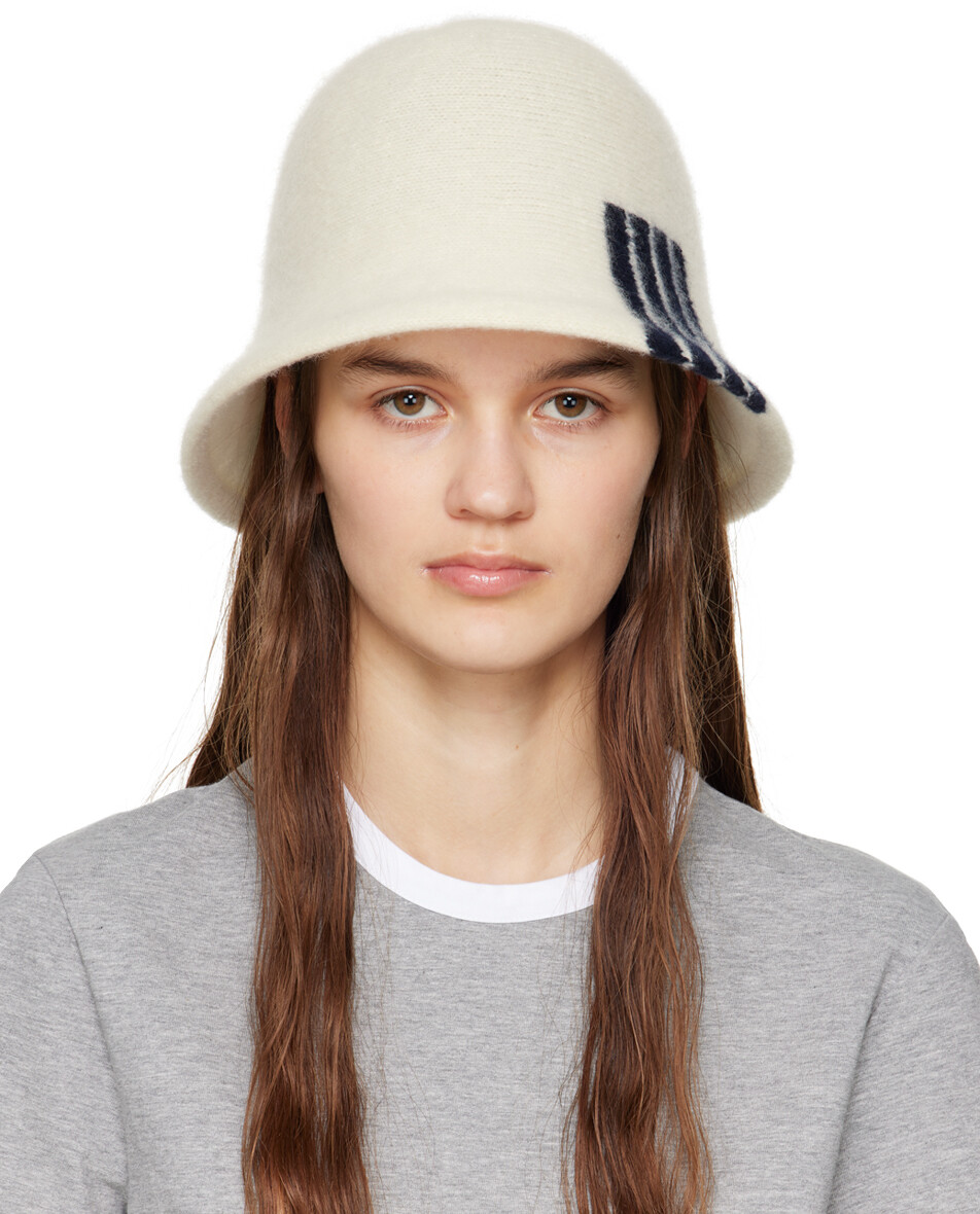 

Белая панама с четырьмя полосками Thom Browne