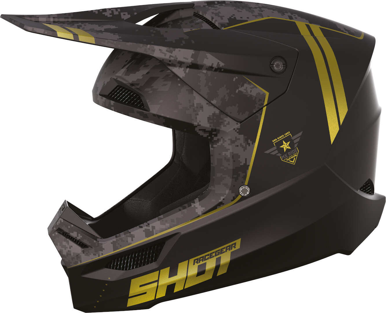 Шлем Shot Furious Army со съемной подкладкой, черный/золотистый