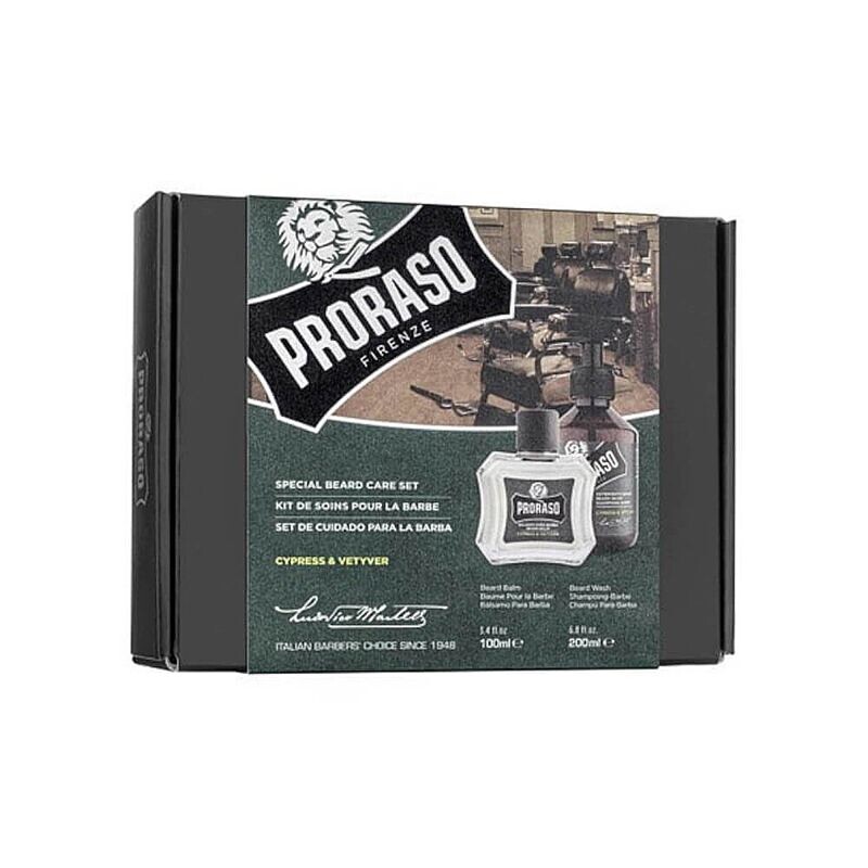 

Proraso Duo Pack Beard Cypress and Vetyver набор для ухода за бородой: бальзам, 100 мл + шампунь, 200 мл