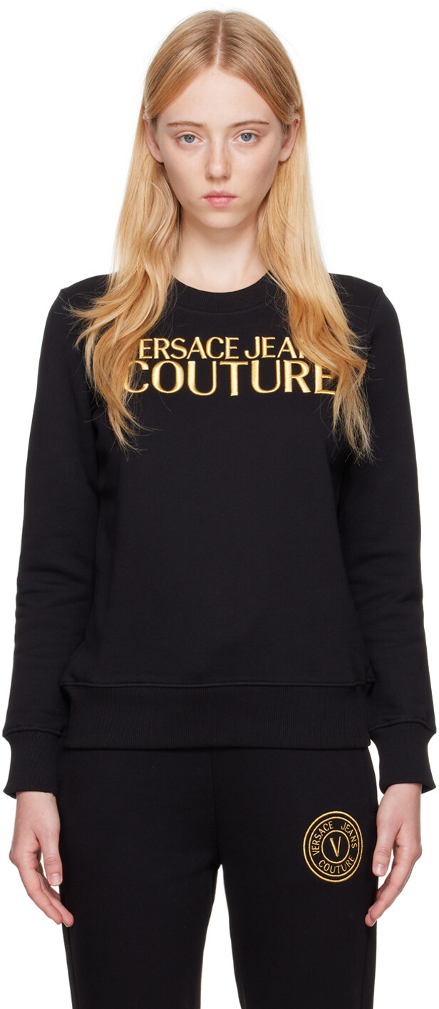 

Черный свитшот с вышивкой Versace Jeans Couture