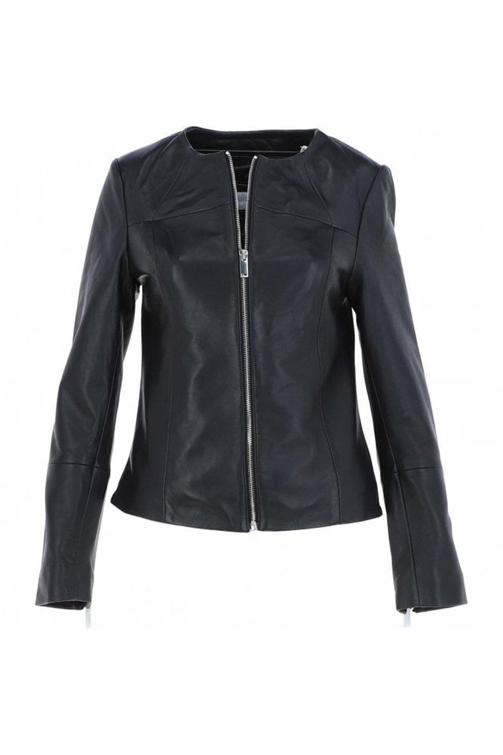 цена Модная куртка без воротника из натуральной кожи 'Francesca' Ashwood Leather, черный