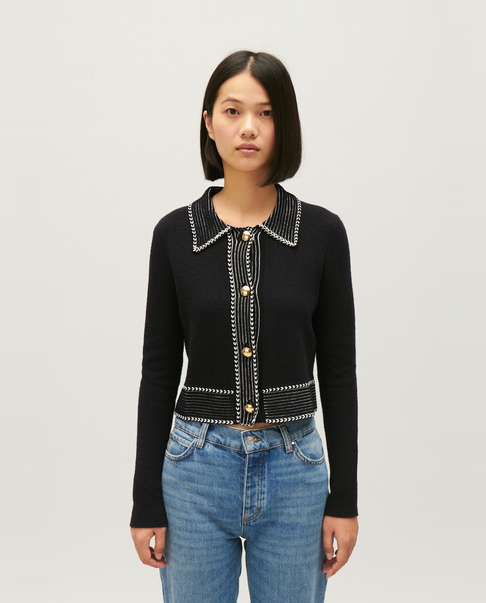

Короткий вязаный женский кардиган Claudie Pierlot, черный