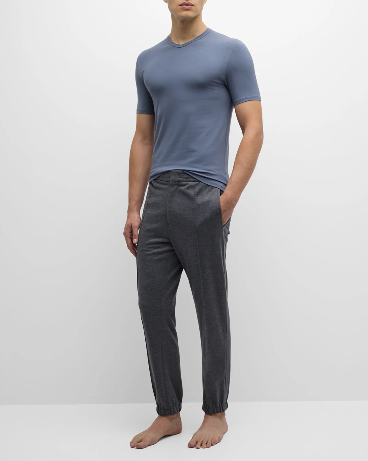 

Мужская футболка узкого кроя 700 Pureness с v-образным вырезом Zimmerli, цвет Winter Blue