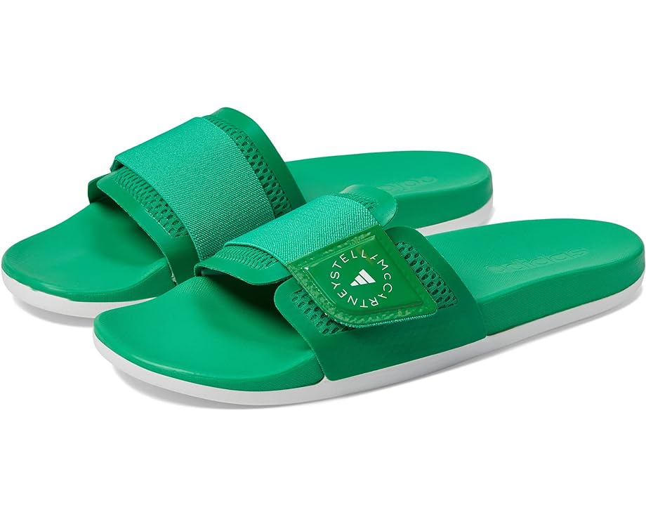 Сандалии Adidas Slides, цвет Rich Green/Rich Green/Footwear White цена и фото